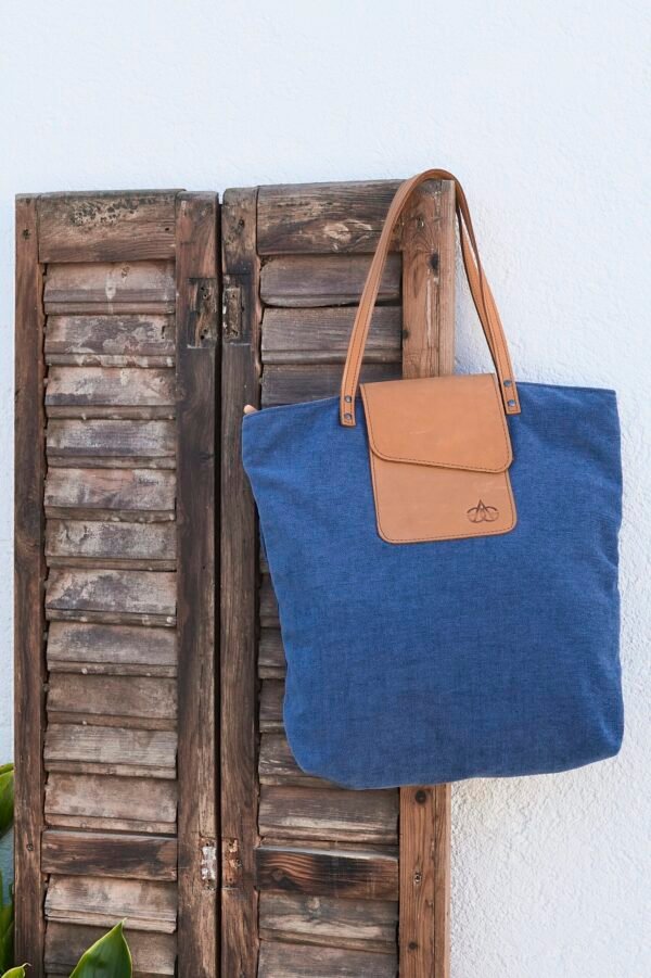 Tote bag Jaén azul-camel